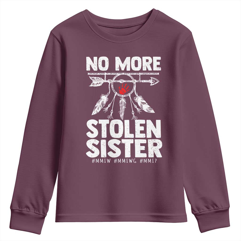 MMIW Youth Sweatshirt No More Stolen Sisters Indigenous Woman TS10 Maroon Print Your Wear