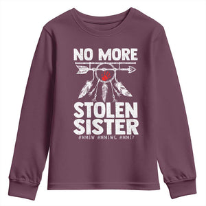 MMIW Youth Sweatshirt No More Stolen Sisters Indigenous Woman TS10 Maroon Print Your Wear