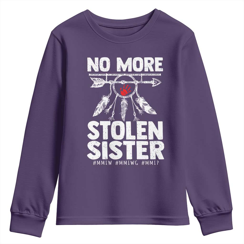 MMIW Youth Sweatshirt No More Stolen Sisters Indigenous Woman TS10 Purple Print Your Wear