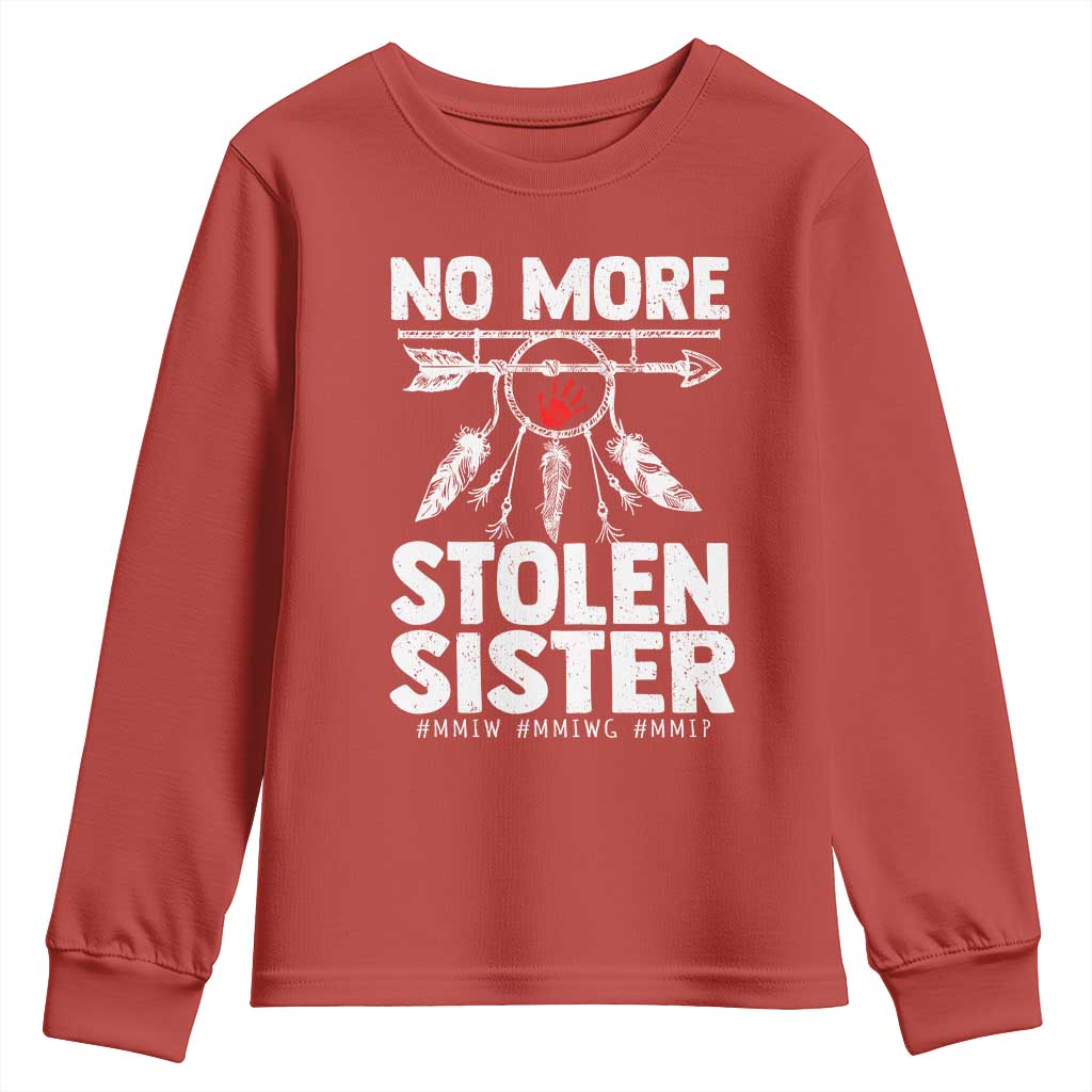 MMIW Youth Sweatshirt No More Stolen Sisters Indigenous Woman TS10 Red Print Your Wear