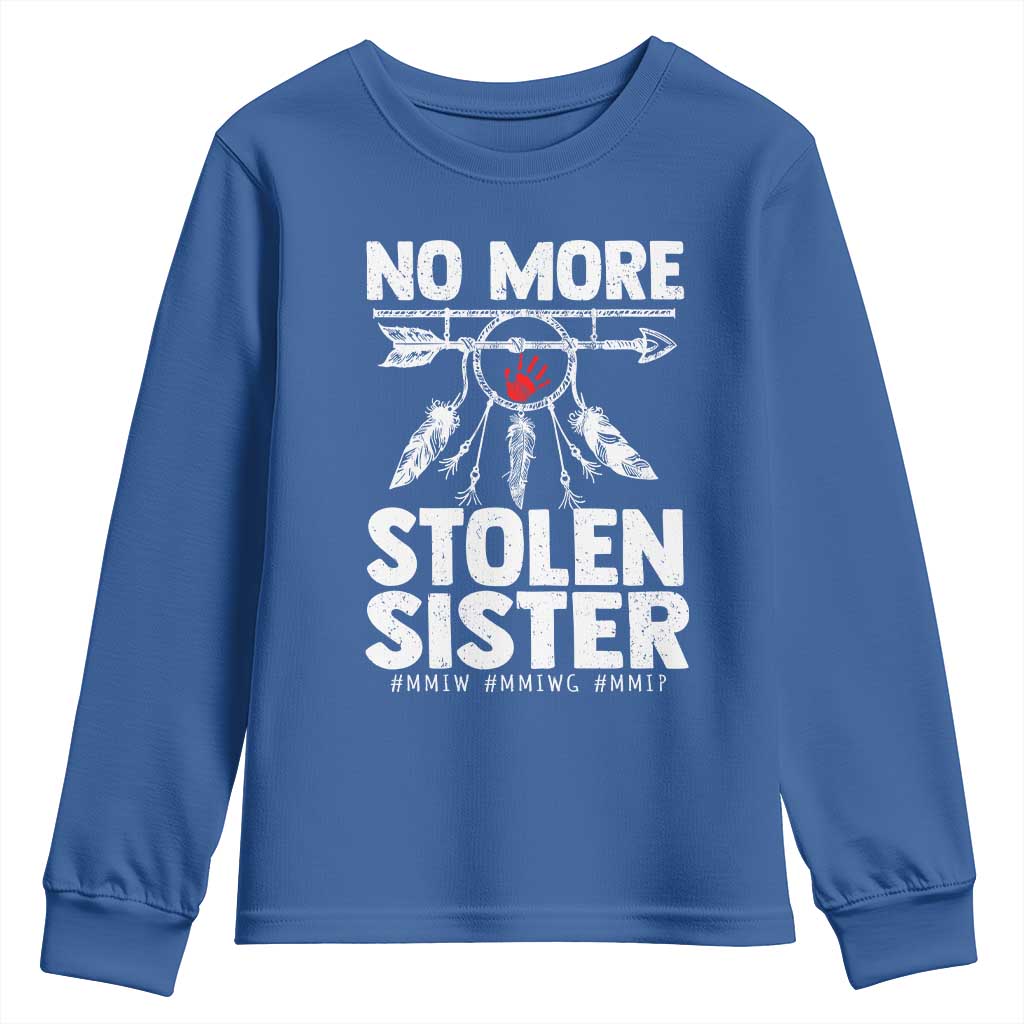 MMIW Youth Sweatshirt No More Stolen Sisters Indigenous Woman TS10 Royal Blue Print Your Wear