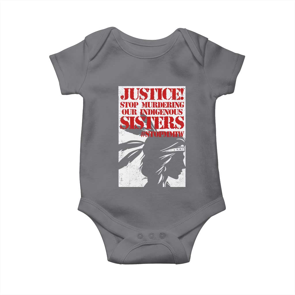 MMIW Awareness Baby Onesie Justice Stop Murdering Our Indigenous Sisters TS10 Charcoal Print Your Wear