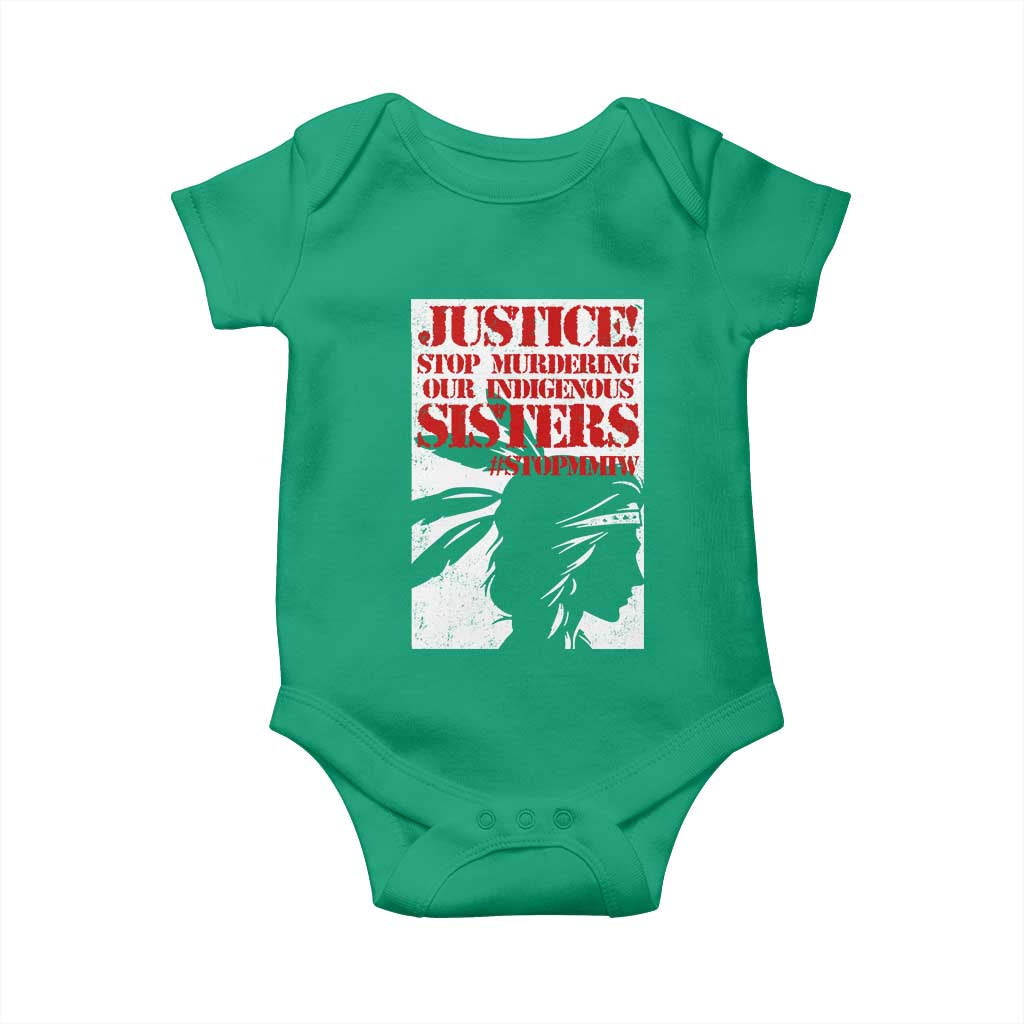 MMIW Awareness Baby Onesie Justice Stop Murdering Our Indigenous Sisters TS10 Irish Green Print Your Wear