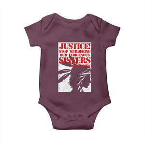MMIW Awareness Baby Onesie Justice Stop Murdering Our Indigenous Sisters TS10 Maroon Print Your Wear