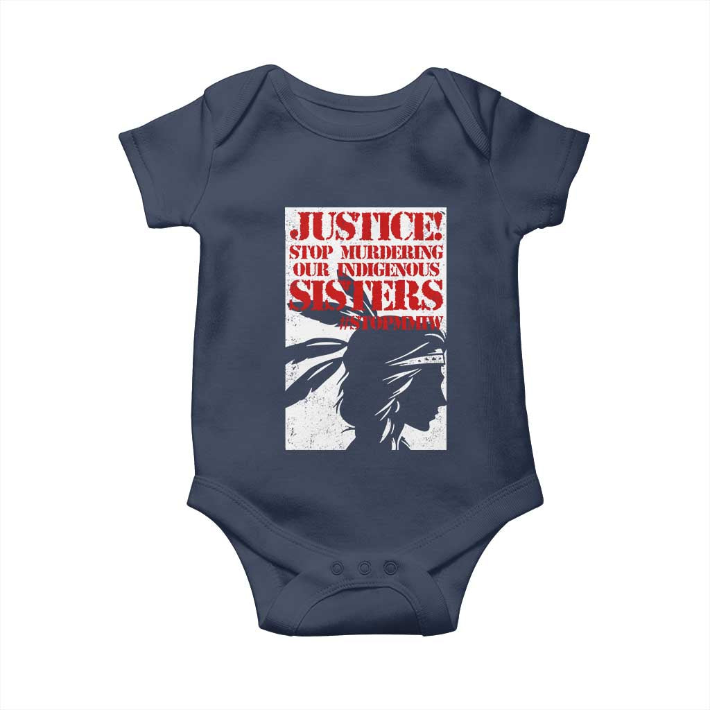 MMIW Awareness Baby Onesie Justice Stop Murdering Our Indigenous Sisters TS10 Navy Print Your Wear