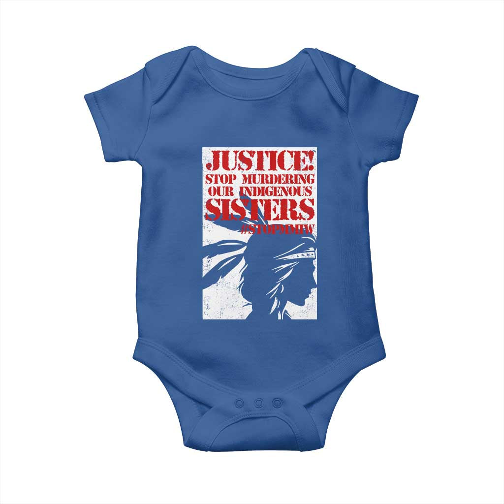 MMIW Awareness Baby Onesie Justice Stop Murdering Our Indigenous Sisters TS10 Royal Blue Print Your Wear