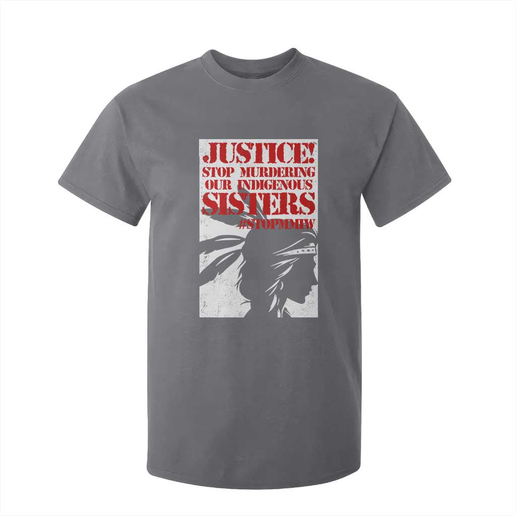 MMIW Awareness T Shirt For Kid Justice Stop Murdering Our Indigenous Sisters TS10 Charcoal Print Your Wear