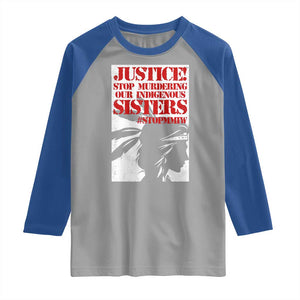 MMIW Awareness Raglan Shirt Justice Stop Murdering Our Indigenous Sisters TS10 Sport Gray Royal Print Your Wear