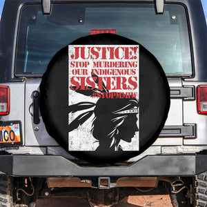 MMIW Awareness Spare Tire Cover Justice Stop Murdering Our Indigenous Sisters TS10 No hole Black Print Your Wear