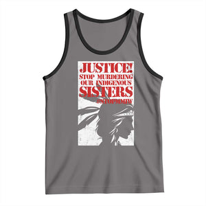 MMIW Awareness Tank Top Justice Stop Murdering Our Indigenous Sisters TS10 Deep Heather Black Print Your Wear