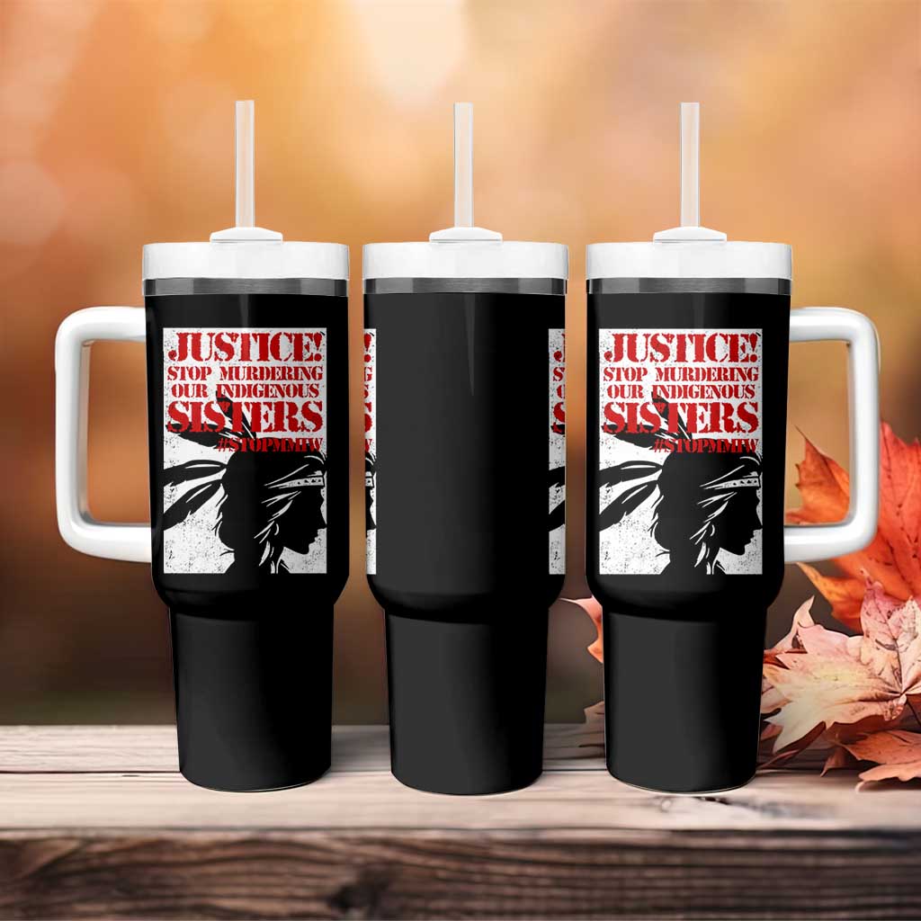MMIW Awareness Tumbler With Handle Justice Stop Murdering Our Indigenous Sisters TS10 Print Your Wear