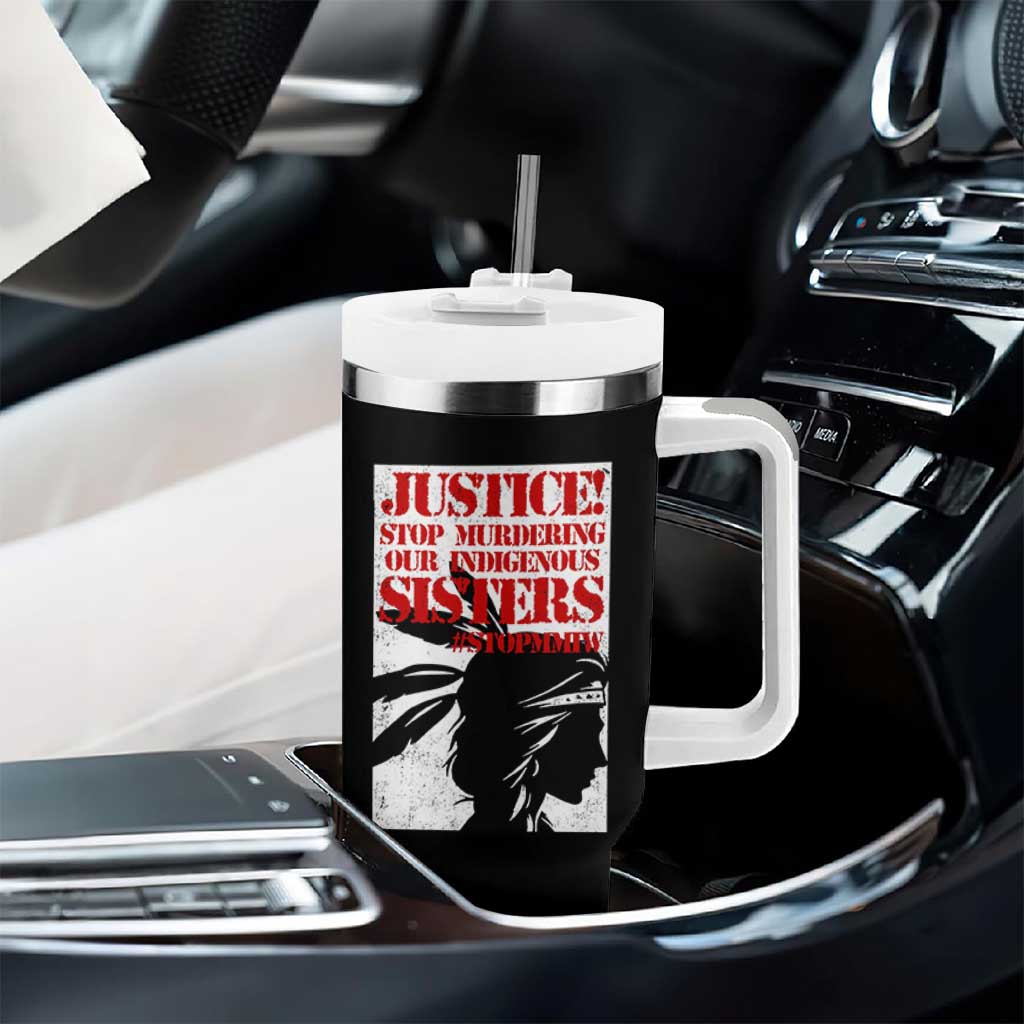 MMIW Awareness Tumbler With Handle Justice Stop Murdering Our Indigenous Sisters TS10 Print Your Wear