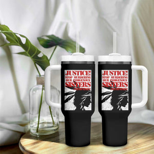 MMIW Awareness Tumbler With Handle Justice Stop Murdering Our Indigenous Sisters TS10 Print Your Wear