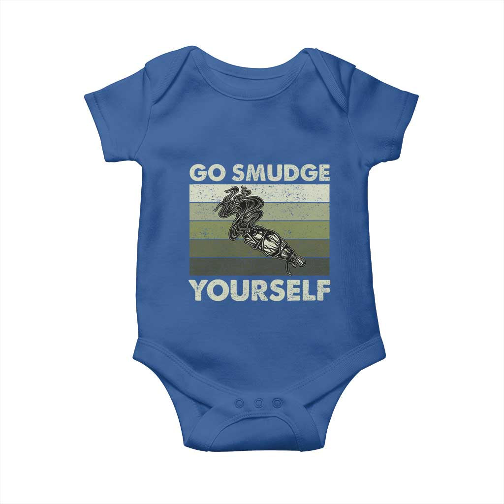 Go Smudge Yourself Baby Onesie Funny Sage Bundle Smudging Feather TS10 Royal Blue Print Your Wear