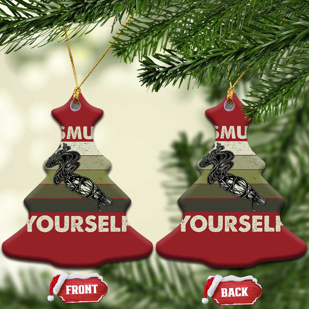 Go Smudge Yourself Christmas Ornament Funny Sage Bundle Smudging Feather TS10 Christmas Tree Red Print Your Wear