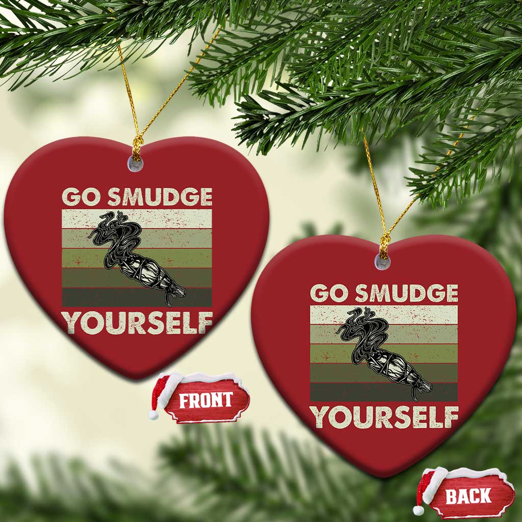 Go Smudge Yourself Christmas Ornament Funny Sage Bundle Smudging Feather TS10 Heart Red Print Your Wear