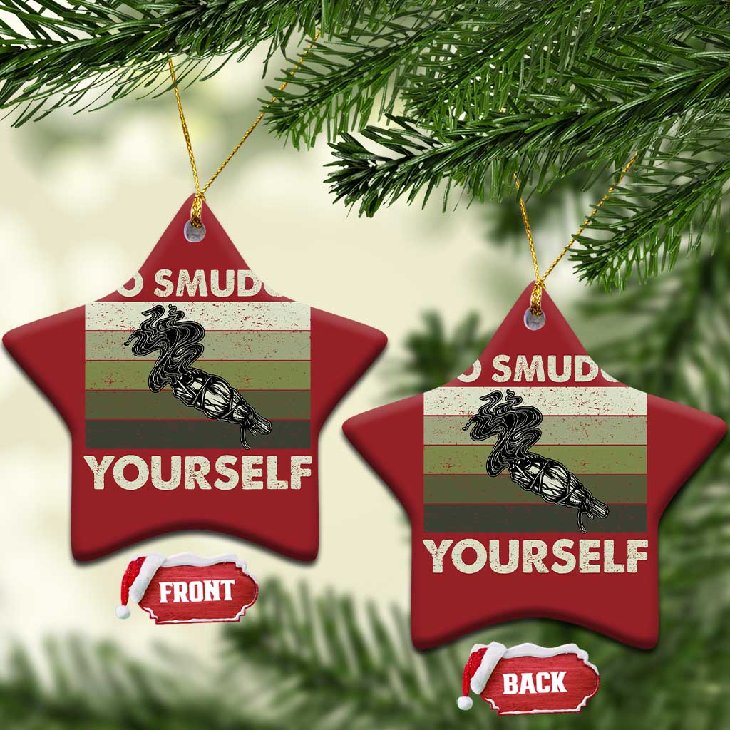 Go Smudge Yourself Christmas Ornament Funny Sage Bundle Smudging Feather TS10 Star Red Print Your Wear
