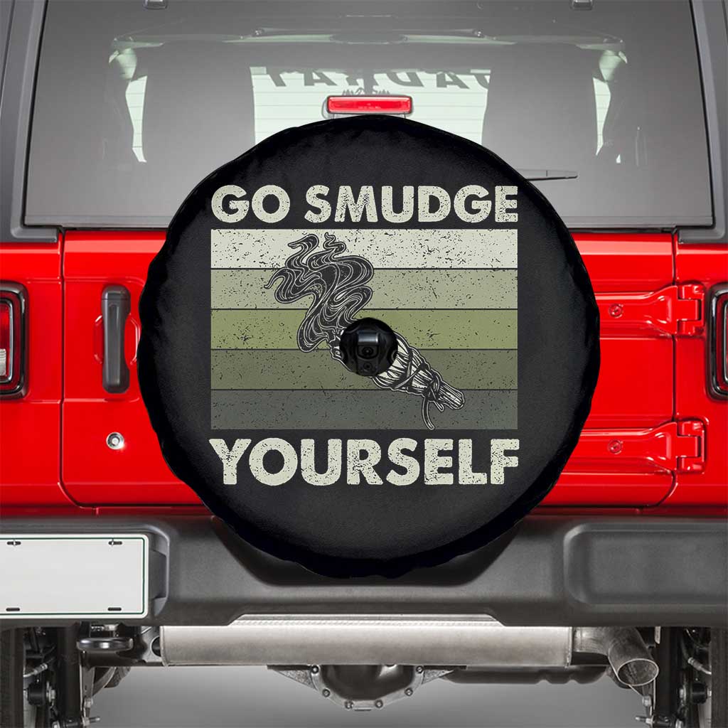 Go Smudge Yourself Spare Tire Cover Funny Sage Bundle Smudging Feather TS10 Black Print Your Wear