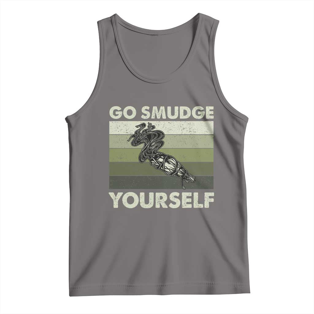 Go Smudge Yourself Tank Top Funny Sage Bundle Smudging Feather TS10 Deep Heather Print Your Wear