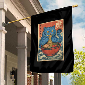 Anime Blue Cat Ramen Garden Flag Vintage Japanese Art Funny Kawaii Demon Cat Tiger TS10 Print Your Wear