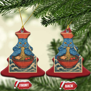 Anime Blue Cat Ramen Christmas Ornament Vintage Japanese Art Funny Kawaii Demon Cat Tiger TS10 Christmas Tree Red Print Your Wear