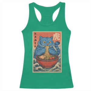 Anime Blue Cat Ramen Racerback Tank Top Vintage Japanese Art Funny Kawaii Demon Cat Tiger TS10 Irish Green Print Your Wear