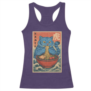 Anime Blue Cat Ramen Racerback Tank Top Vintage Japanese Art Funny Kawaii Demon Cat Tiger TS10 Purple Print Your Wear