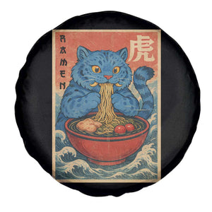Anime Blue Cat Ramen Spare Tire Cover Vintage Japanese Art Funny Kawaii Demon Cat Tiger TS10 Print Your Wear