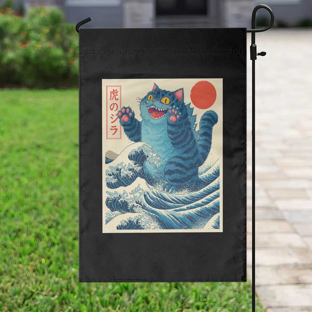 Blue Cat Giant Monster Japanese Art Garden Flag Kawaii Demon Tiger Funny Kitty Dad Gifts TS10 Print Your Wear