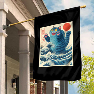 Blue Catzilla Cat Japanese Art Garden Flag Kawaii Demon Tiger Funny Kitty Dad Gifts TS10 Print Your Wear