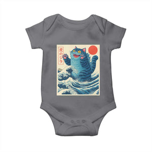 Blue Catzilla Cat Japanese Art Baby Onesie Kawaii Demon Tiger Funny Kitty Dad Gifts TS10 Charcoal Print Your Wear