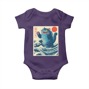 Blue Cat Giant Monster Japanese Art Baby Onesie Kawaii Demon Tiger Funny Kitty Dad Gifts TS10 Purple Print Your Wear