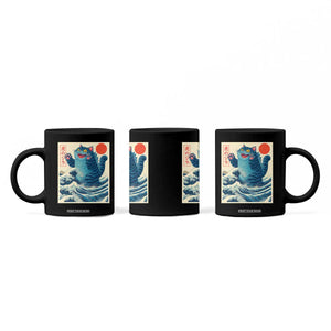 Blue Catzilla Cat Japanese Art Coffee Mug Kawaii Demon Tiger Funny Kitty Dad Gifts TS10 Print Your Wear
