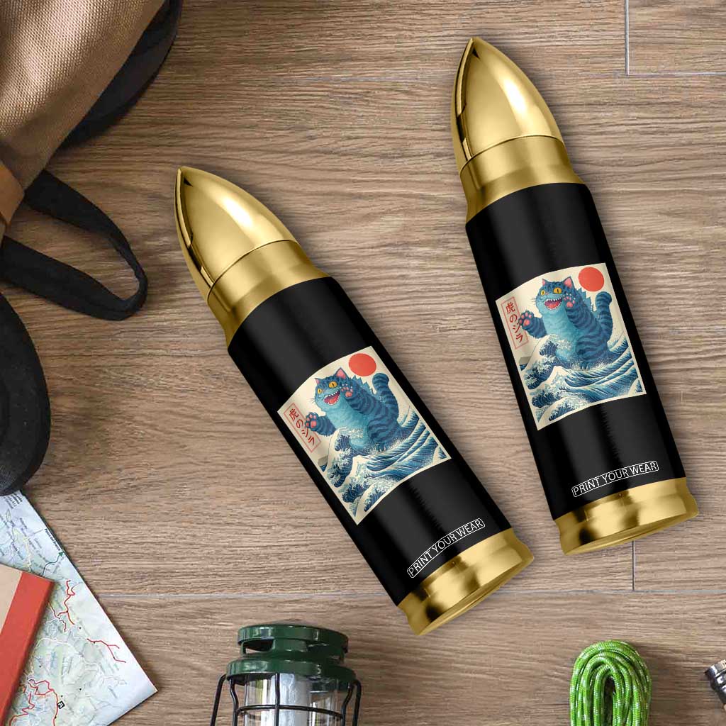 Blue Catzilla Cat Japanese Art Bullet Tumbler Kawaii Demon Tiger Funny Kitty Dad Gifts TS10 Print Your Wear