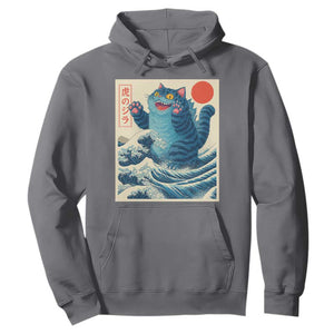 Blue Catzilla Cat Japanese Art Hoodie Kawaii Demon Tiger Funny Kitty Dad Gifts TS10 Charcoal Print Your Wear