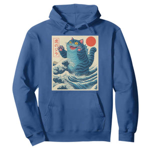 Blue Catzilla Cat Japanese Art Hoodie Kawaii Demon Tiger Funny Kitty Dad Gifts TS10 Royal Blue Print Your Wear