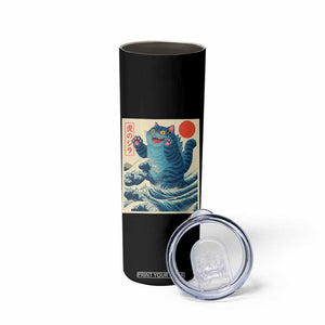 Blue Catzilla Cat Japanese Art Skinny Tumbler Kawaii Demon Tiger Funny Kitty Dad Gifts TS10 Print Your Wear
