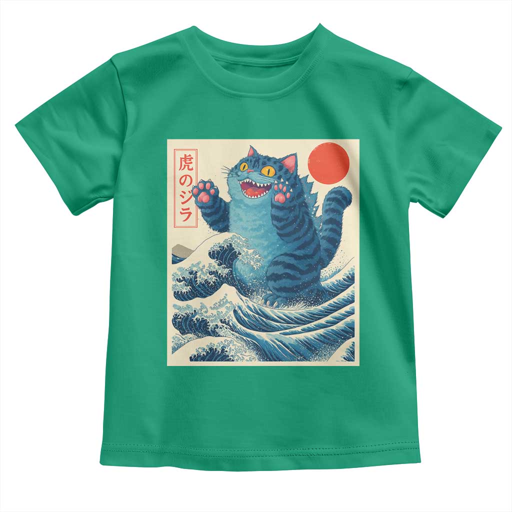 Blue Cat Giant Monster Japanese Art Toddler T Shirt Kawaii Demon Tiger Funny Kitty Dad Gifts TS10 Irish Green Print Your Wear