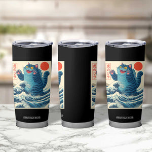 Blue Catzilla Cat Japanese Art Tumbler Cup Kawaii Demon Tiger Funny Kitty Dad Gifts TS10 Print Your Wear