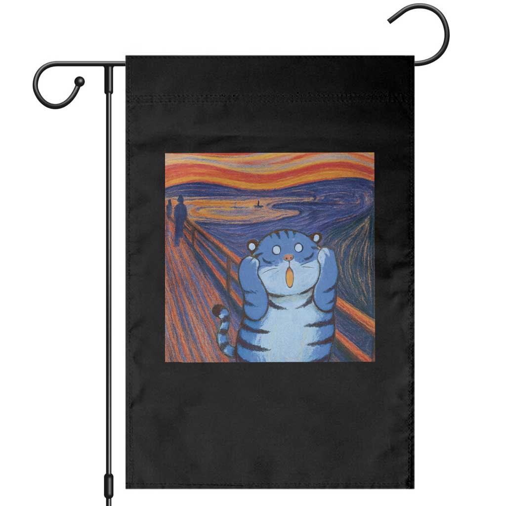 Blue Tiger Scream Garden Flag Cute Animal Anime Demon Aesthetic Painting TS10 Black Print Your Wear
