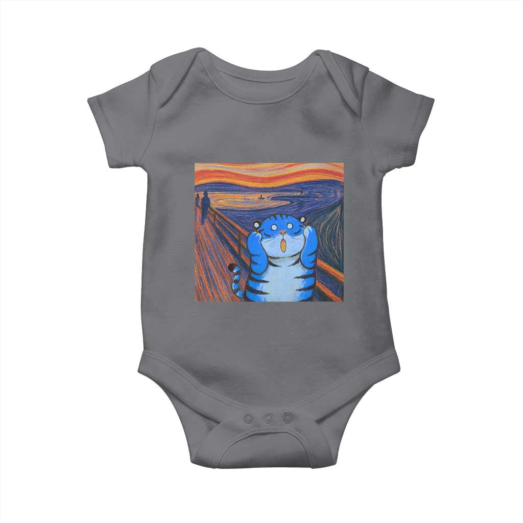 Blue Tiger Scream Baby Onesie Cute Animal Anime Demon Aesthetic Painting TS10 Charcoal Print Your Wear