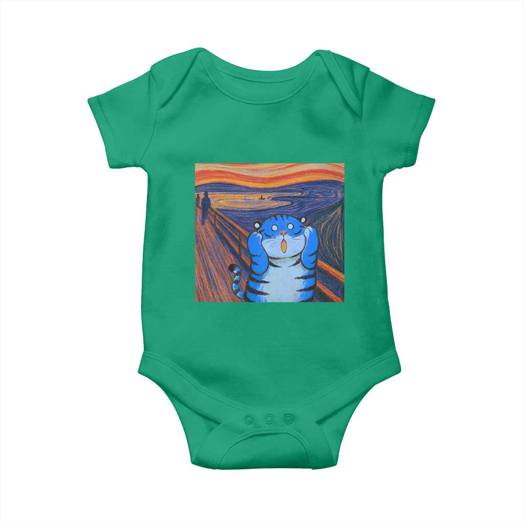 Blue Tiger Scream Baby Onesie Cute Animal Anime Demon Aesthetic Painting TS10 Irish Green Print Your Wear