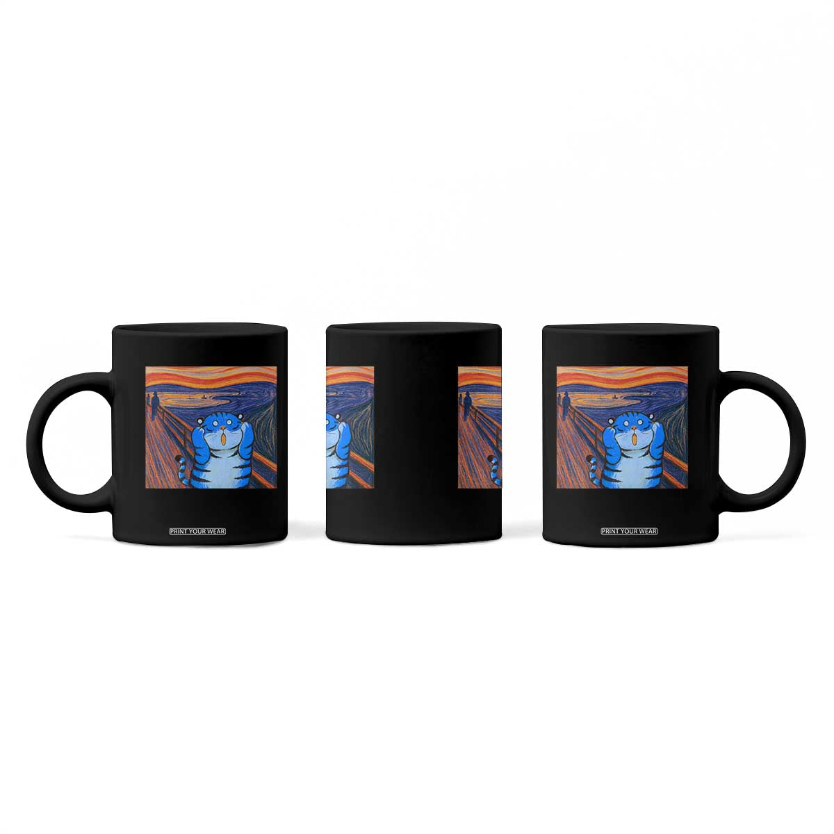 Blue Tiger Scream Coffee Mug Cute Animal Anime Demon Aesthetic Painting TS10 Print Your Wear