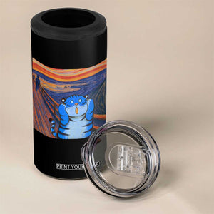 Blue Tiger Scream 4 in 1 Can Cooler Tumbler Cute Animal Anime Demon Aesthetic Painting TS10 Print Your Wear