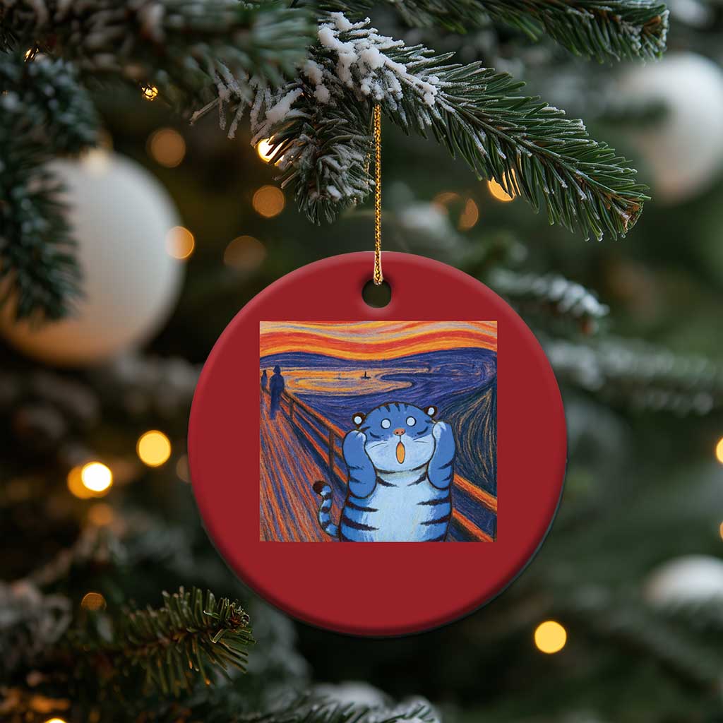 Blue Tiger Scream Christmas Ornament Cute Animal Anime Demon Aesthetic Painting TS10 Print Your Wear