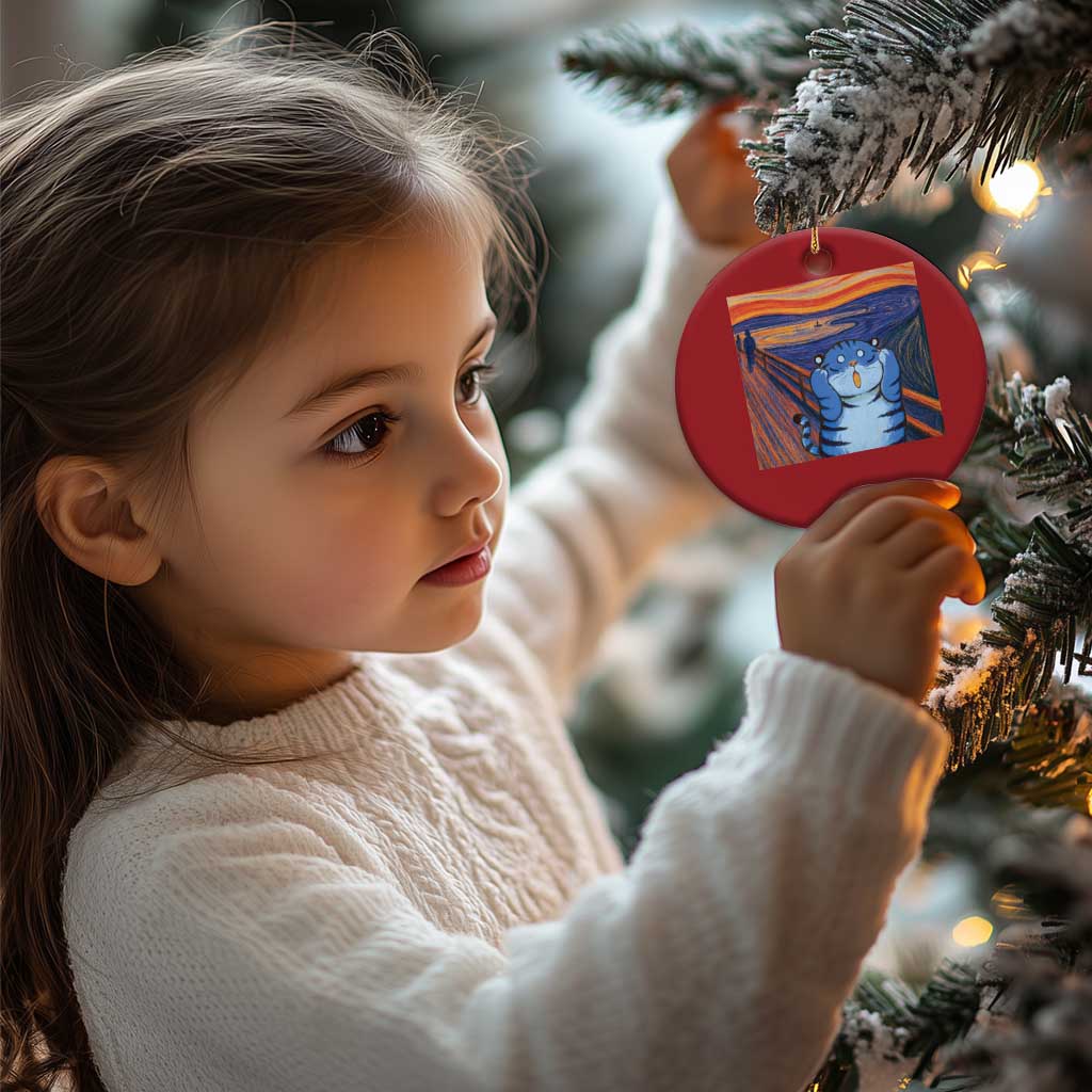 Blue Tiger Scream Christmas Ornament Cute Animal Anime Demon Aesthetic Painting TS10 Print Your Wear