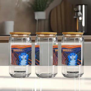 Blue Tiger Scream Glass Can Cute Animal Anime Demon Aesthetic Painting TS10 Print Your Wear