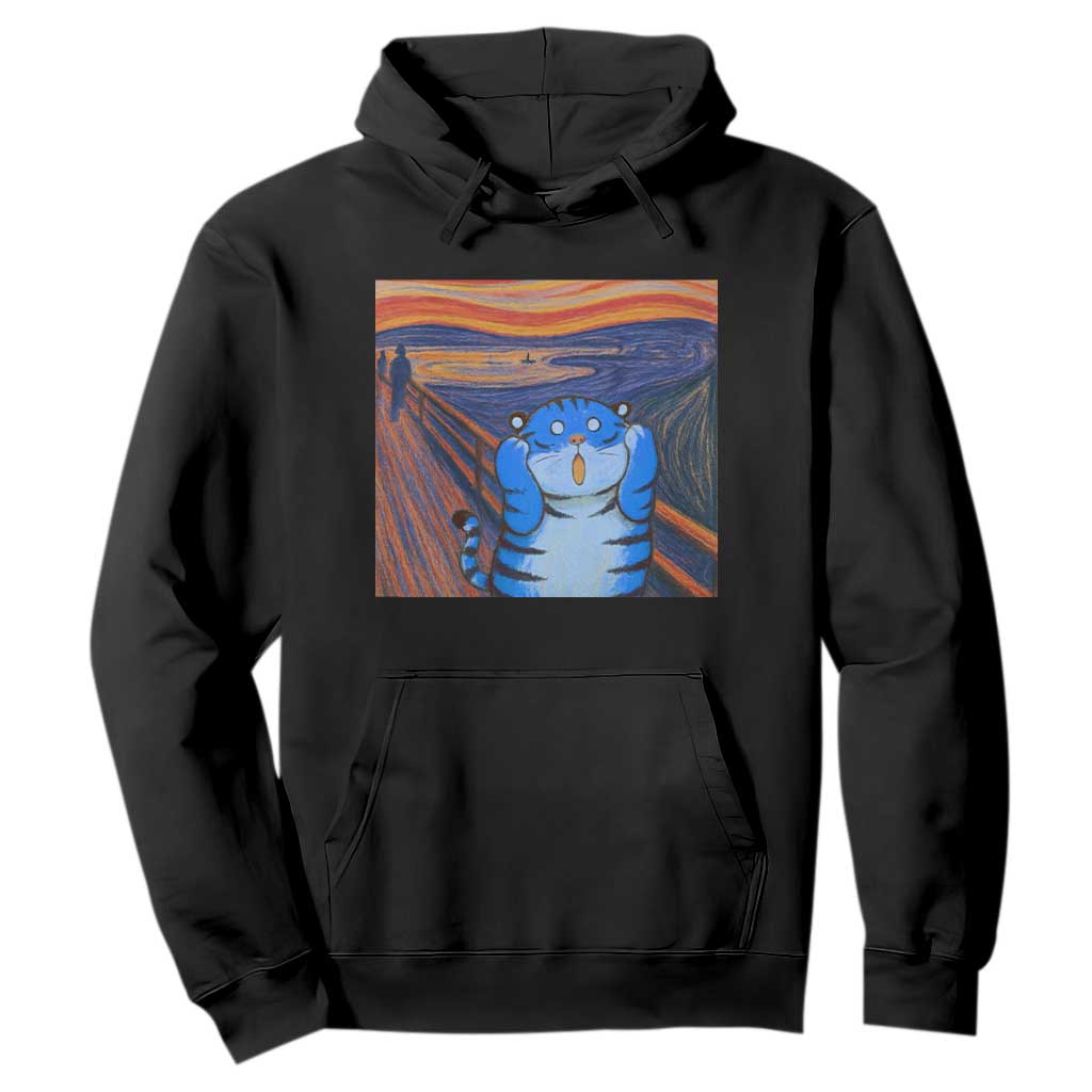 Blue Tiger Scream Hoodie Cute Animal Anime Demon Aesthetic Painting TS10 Black Print Your Wear