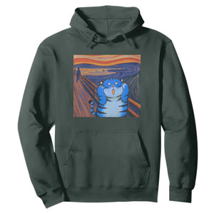 Blue Tiger Scream Hoodie Cute Animal Anime Demon Aesthetic Painting TS10 Dark Forest Green Print Your Wear