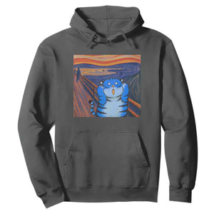 Blue Tiger Scream Hoodie Cute Animal Anime Demon Aesthetic Painting TS10 Dark Heather Print Your Wear